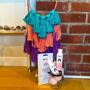 BoHo Bath Set & Decor NWT! Ikoo hair care, bath bomb, wall decor, macrame decor!